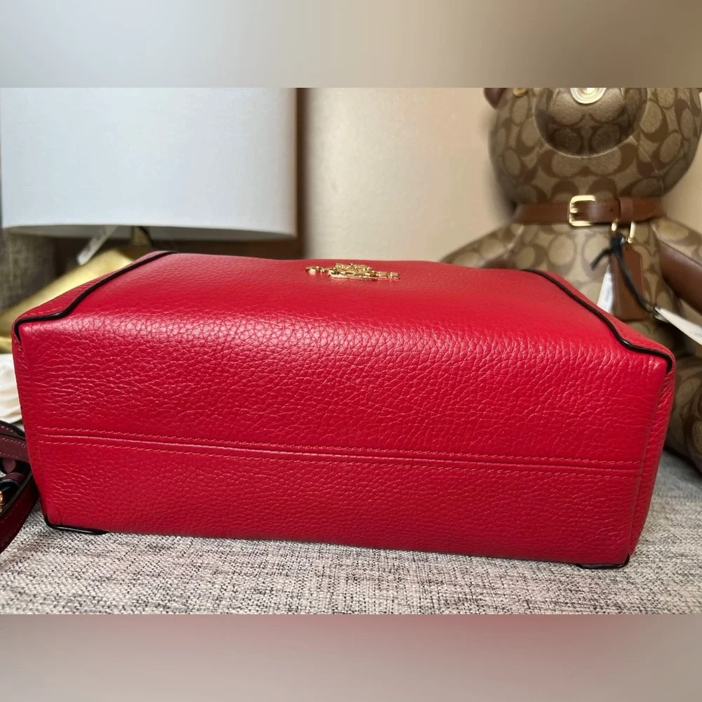 $179(NWT)Coach Kacey Satchel Color-block  Crossbody. Apple Red Color - Picture 5 of 7